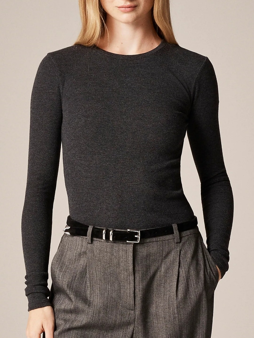 J. Crew  Perfect Rib Long Sleeve Shirt